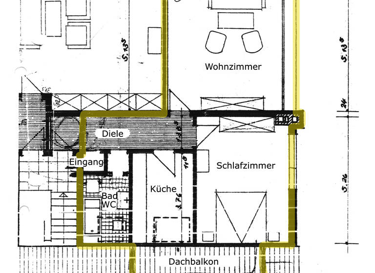 Wohnung zur Miete 540 € 2,5 Zimmer 70 m²<br/>Wohnfläche Dachgeschoss, 2.<br/>Geschoss Hochschulviertel Hagen 58093
