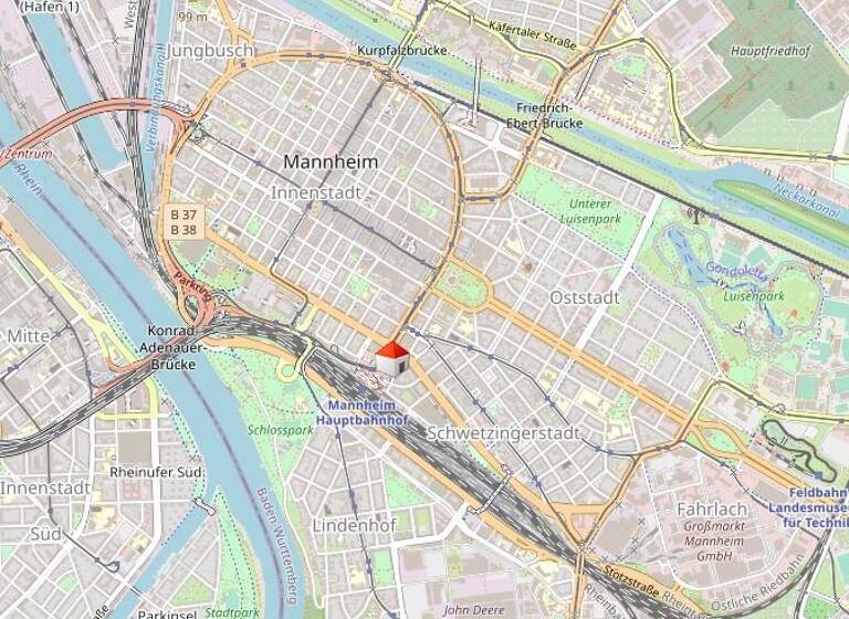 Wohnung zur Miete 900 € 2 Zimmer 63 m²<br/>Wohnfläche 8.<br/>Geschoss Schwetzingerstadt Mannheim 68161