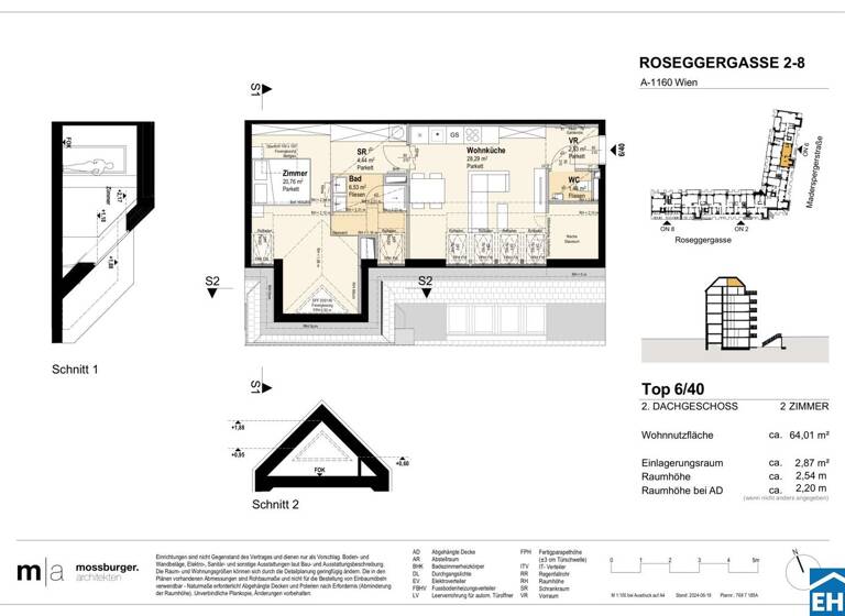 Wohnung zum Kauf - Erstbezug 439.600 € 2 Zimmer 64 m² Roseggergasse Wien 1160