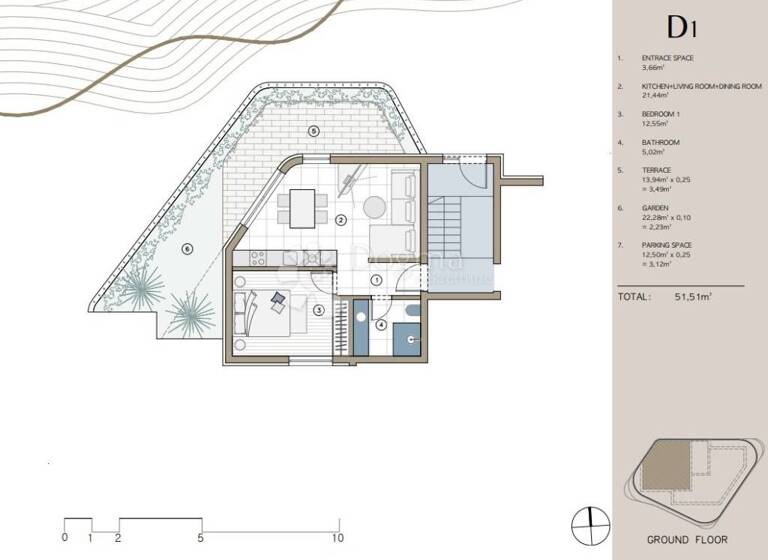 Wohnung zum Kauf 208.800 € 2 Zimmer 52 m² Rogoznica