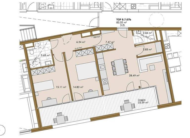 Terrassenwohnung zum Kauf - Erstbezug provisionsfrei 3 Zimmer 106,9 m² 7. Geschoss Sonnenburgstraße Wilten Innsbruck 6020