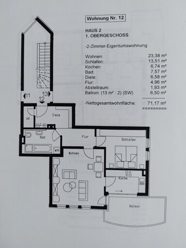 Wohnung zur Miete 1.050 € 2 Zimmer 72 m² 1. Geschoss frei ab 01.01.2025 Rückersdorf Rückersdorf 90607