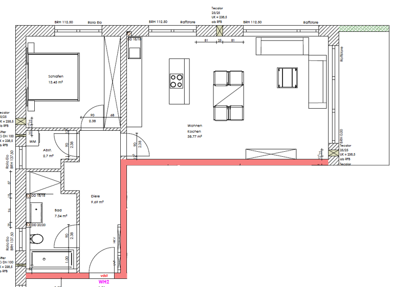 Wohnung zur Miete - Erstbezug 1.050 € 2 Zimmer 77 m² 1. Geschoss Aumühlweg 7 d Hacklberg Passau 94034