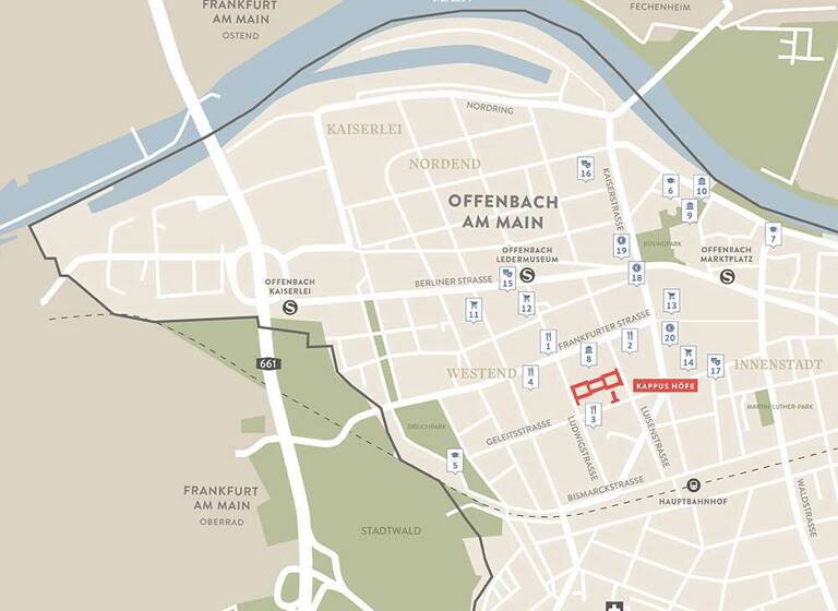 Wohnung zum Kauf - Erstbezug 558.000 € 3 Zimmer 93,5 m² 1. Geschoss Ludwigstraße 55 Offenbach am Main 63067