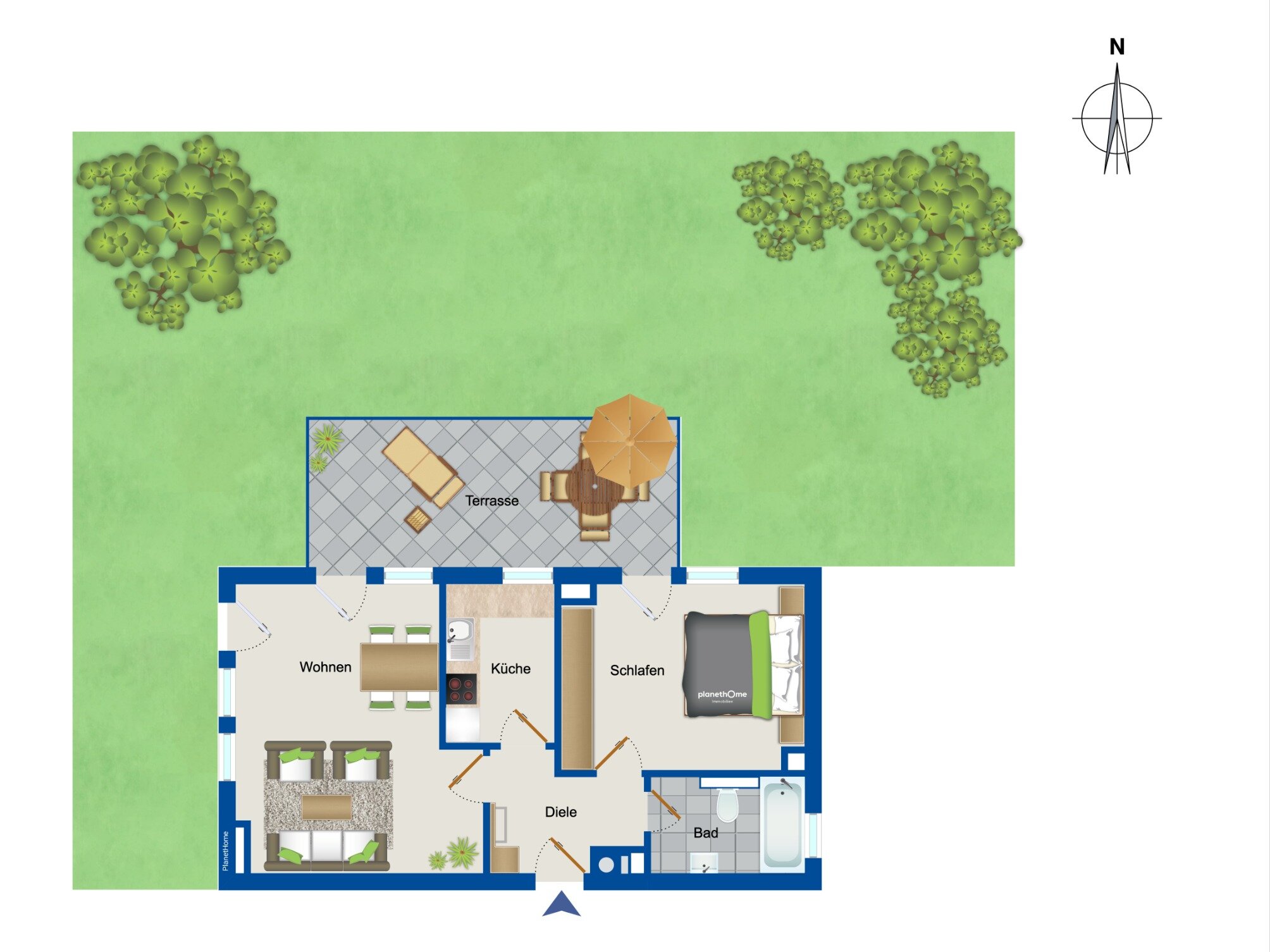 Wohnung zum Kauf 399.500 € 2 Zimmer 54 m²<br/>Wohnfläche EG<br/>Geschoss Englschalking München 81929