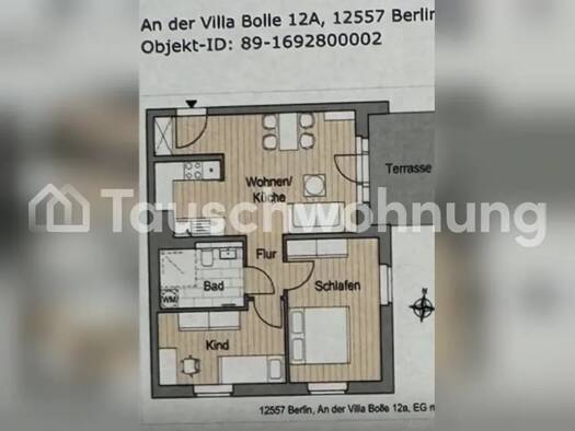 Wohnung zur Miete Tauschwohnung 1.059 € 3 Zimmer 60 m² EG Köpenick Berlin 12557