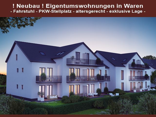 Wohnung zum Kauf provisionsfrei 269.000 € 3 Zimmer 77 m²<br/>Wohnfläche 2.<br/>Geschoss ab sofort<br/>Verfügbarkeit Bredeweg Waren Waren (Müritz) 17192