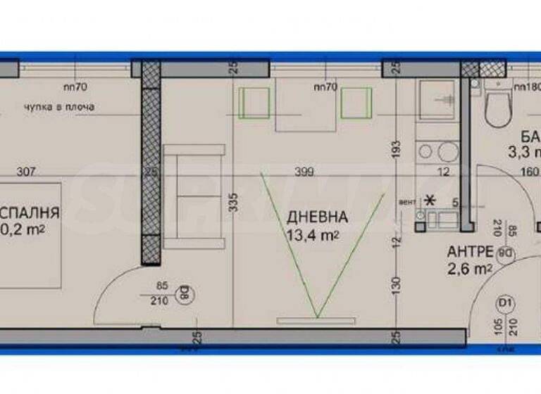 Studio zum Kauf 77.797 € 2 Zimmer 47,2 m² Plovdiv