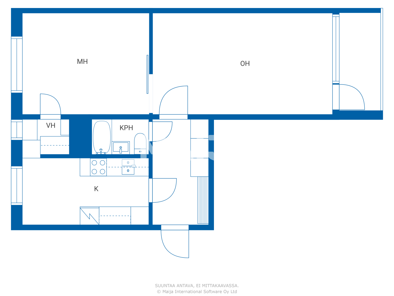 Studio zum Kauf 78.000 € 2 Zimmer 53 m²<br/>Wohnfläche 2.<br/>Geschoss Tarkka-Ampujankatu 20 Oulu 90120