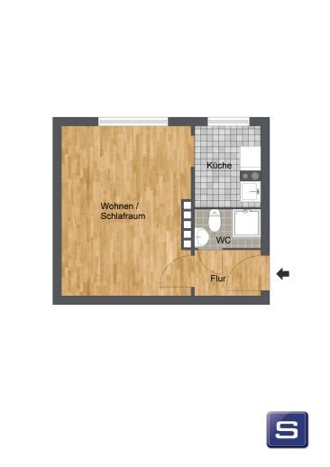 Wohnung zur Miete 285 € 1 Zimmer 26 m²<br/>Wohnfläche 1.<br/>Geschoss ab sofort<br/>Verfügbarkeit Heinrichstadt Wolfenbüttel 38300