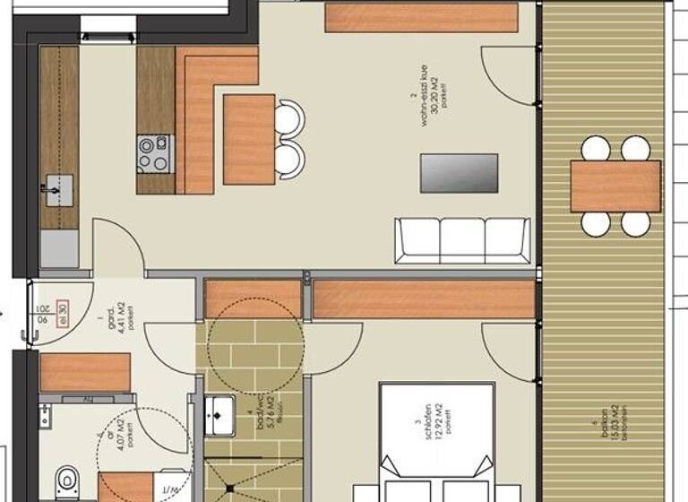 Terrassenwohnung zum Kauf provisionsfrei als Kapitalanlage geeignet 403.200 € 3 Zimmer 57,4 m² Badrus 3 Göfis 6811