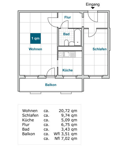 Wohnung zur Miete 380 € 2 Zimmer 49,5 m²<br/>Wohnfläche 1.<br/>Geschoss 18.01.2025<br/>Verfügbarkeit Finsterwalder Str. 7 Prohlis-Süd (Finsterwalder Str.-Ost) Dresden 01239