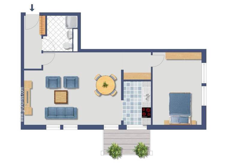 Wohnung zum Kauf provisionsfrei 264.000 € 2 Zimmer 54,6 m² 3. Geschoss Kappler Straße 48 Littenweiler Freiburg 79117
