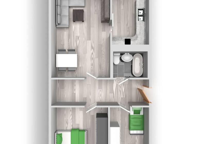 Wohnung zur Miete 390 € 3 Zimmer 70,4 m² 3. Geschoss Lunzbergring 1 Heide Nord Halle (Saale) 06120