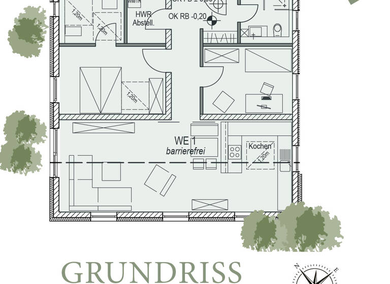 Wohnung zum Kauf - Erstbezug provisionsfrei 379.999 € 3 Zimmer 88 m² EG Wernaustraße 9 Pilgerzell Künzell 36093
