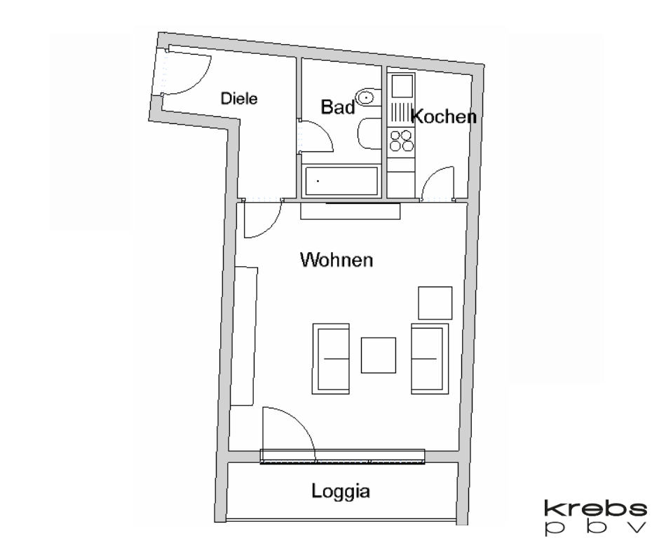 Wohnung zur Miete 450 € 1 Zimmer 42,8 m²<br/>Wohnfläche 1.<br/>Geschoss 15.01.2025<br/>Verfügbarkeit Tiergartenstr. 24 Wittlich Wittlich 54516