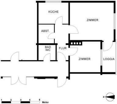 Wohnung zur Miete 334 € 2 Zimmer 44,7 m² 8. Geschoss Freigebiet 1 Mitte Bremerhaven 27568