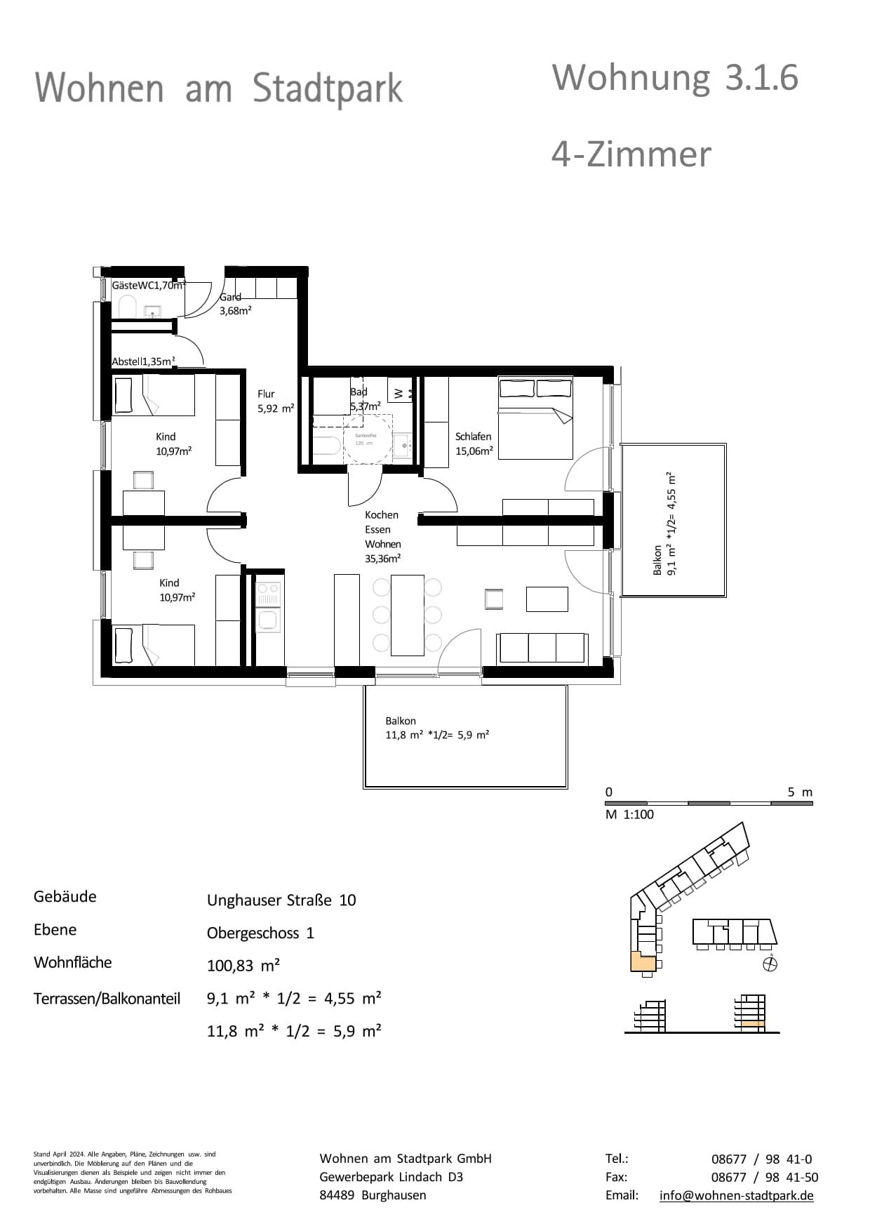 Wohnung zum Kauf provisionsfrei als Kapitalanlage geeignet 525.000 € 4 Zimmer 100,8 m²<br/>Wohnfläche Unghauser Straße 10 Burghausen Burghausen 84489