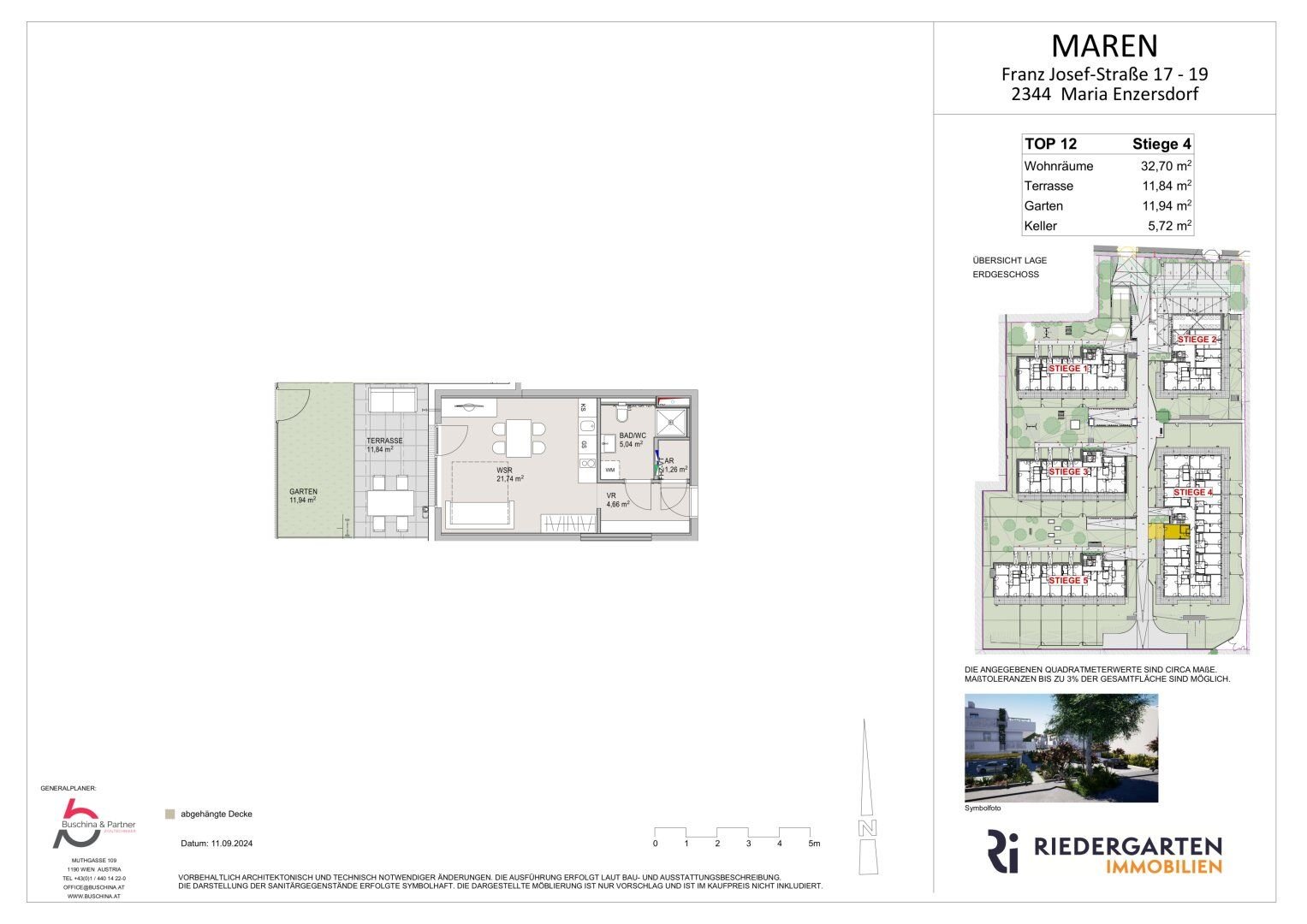 Wohnung zum Kauf 229.000 € 1 Zimmer 32,7 m²<br/>Wohnfläche EG<br/>Geschoss Franz Josef-Straße 17-19 Maria Enzersdorf 2344