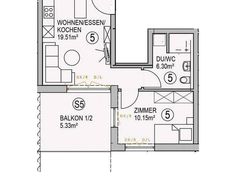 Wohnung zur Miete 925 € 2 Zimmer 41,3 m² 1. Geschoss frei ab 15.03.2026 Ursulasried Kempten 87437