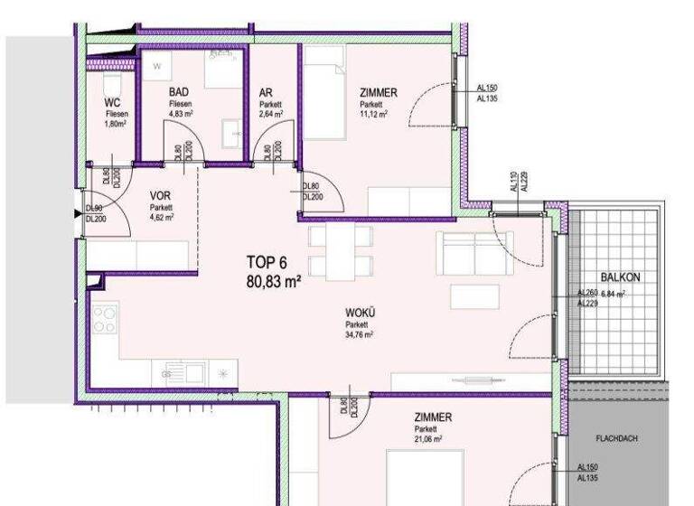 Wohnung zum Kauf - Erstbezug 419.000 € 3 Zimmer 80,8 m² 1. Geschoss Kirchenplatz Groß-Enzersdorf 2301