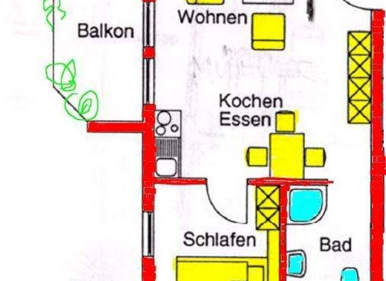 Wohnung zur Miete 450 € 2 Zimmer 42 m² 1. Geschoss frei ab sofort Schmölln 04626