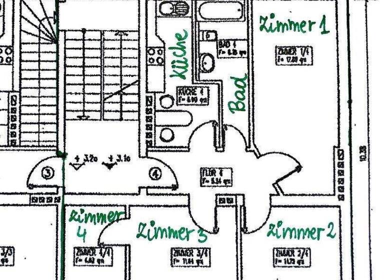 Wohnung zum Kauf provisionsfrei 159.000 € 4 Zimmer 68,8 m² 1. Geschoss Barther Straße 76 Tribseer Stralsund 18437