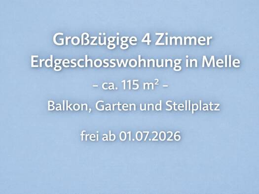 Wohnung zur Miete 845 € 4 Zimmer 115 m² Geschoss EG/3 frei ab 01.07.2026 Melle-Mitte Melle 49324