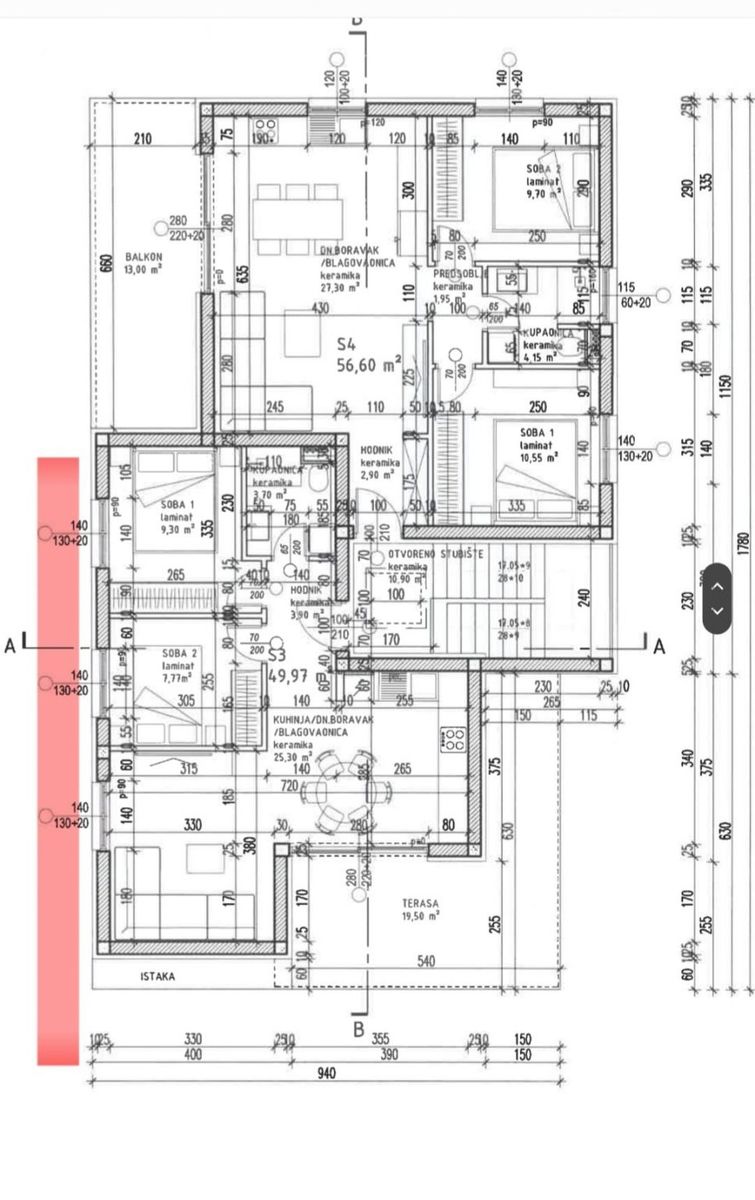 Wohnung zum Kauf 224.400 € 2 Zimmer 64 m²<br/>Wohnfläche 1.<br/>Geschoss Trogir center