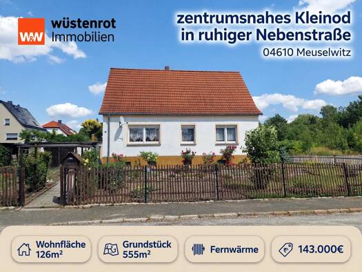 Einfamilienhaus zum Kauf 143.000 € 5 Zimmer 126 m² 555 m² Grundstück Meuselwitz Meuselwitz 04610