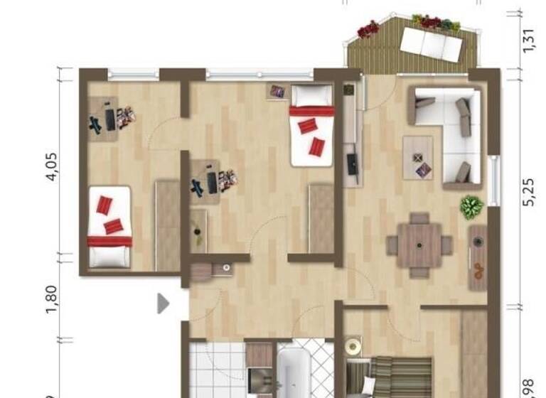 WG-Zimmer zur Miete 410 € 4 Zimmer 74,5 m² 4. Geschoss frei ab sofort Bautzener Allee 2 Hoyerswerda 02977