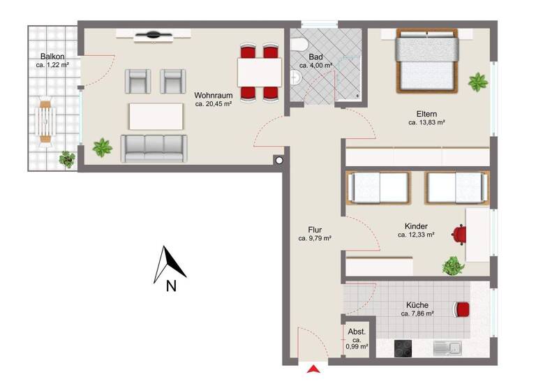 Wohnung zum Kauf 445.000 € 3 Zimmer 70,5 m² Grafing 85567