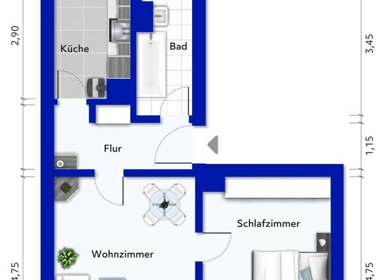 Wohnung zum Kauf 36.000 € 2 Zimmer 47 m² Frohburg 04654