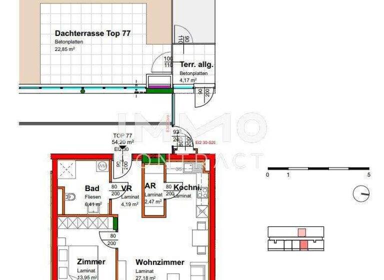 Terrassenwohnung zum Kauf - Erstbezug provisionsfrei 234.980 € 2 Zimmer 5. Geschoss Krems an der Donau 3500