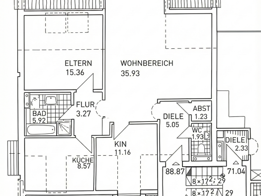 Wohnung zur Miete 1.150 € 3 Zimmer 89 m² Geschoss 1/2 frei ab 01.02.2026 Weiherhof Zirndorf 90513