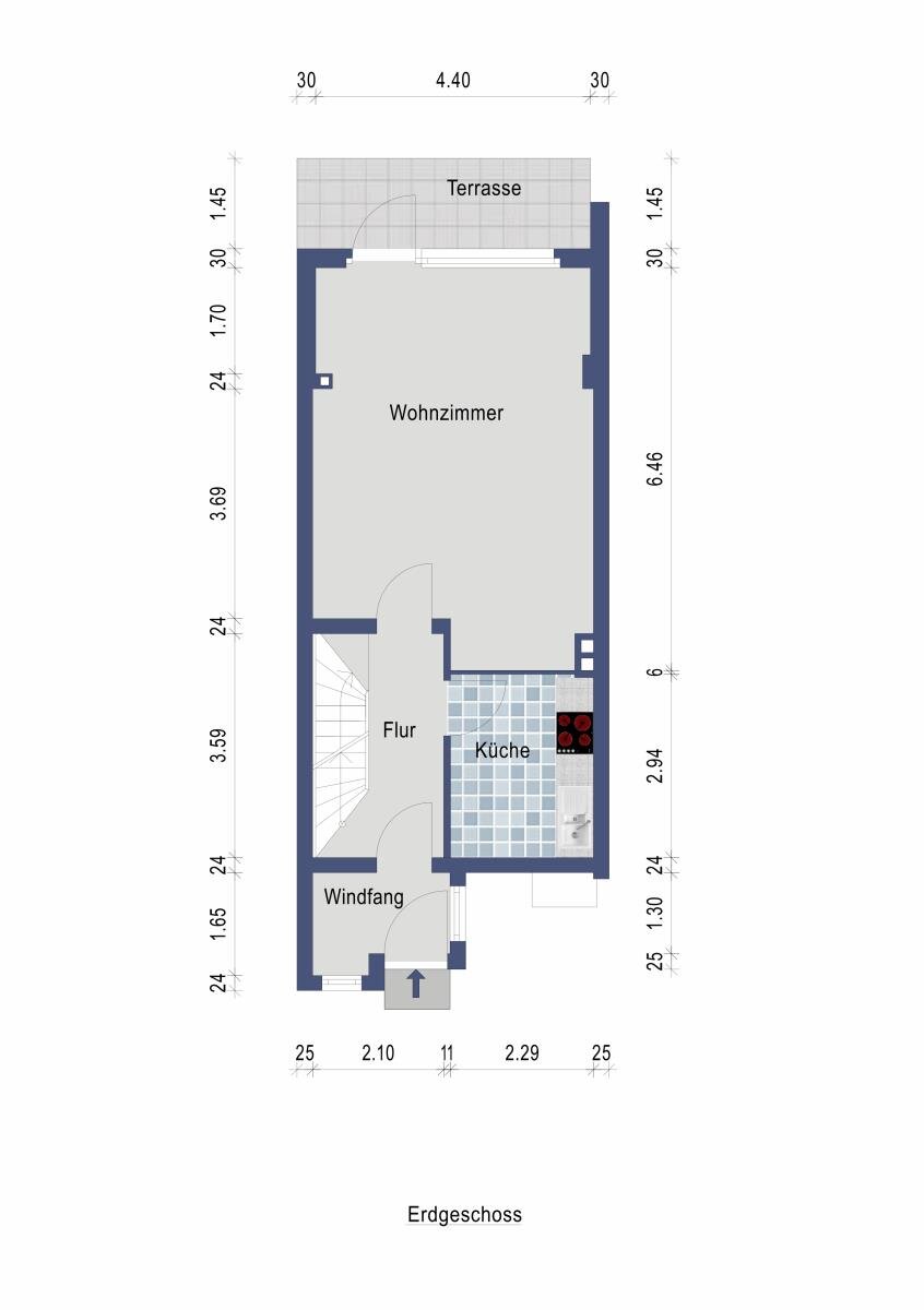 Reihenmittelhaus zum Kauf 255.000 € 3 Zimmer 79 m²<br/>Wohnfläche 143 m²<br/>Grundstück Farmsen - Berne Hamburg 22159