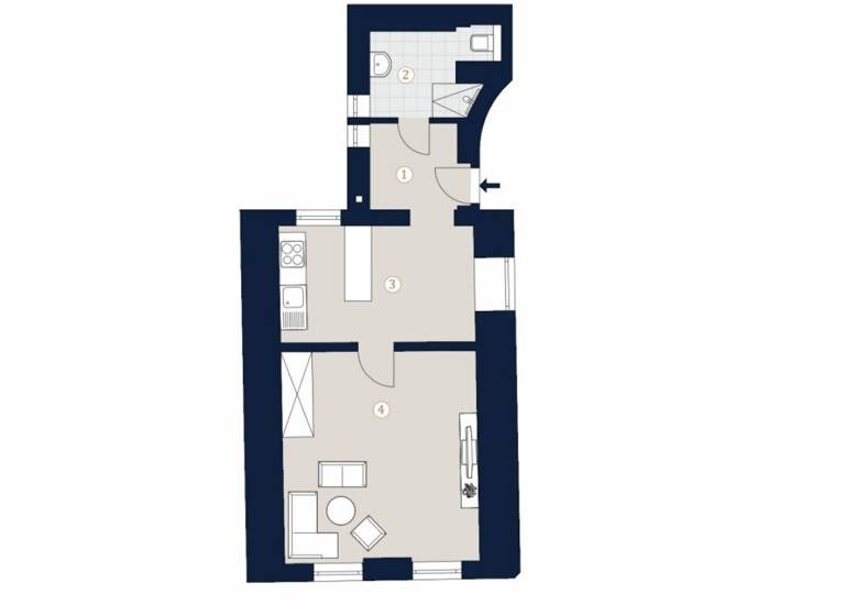 Studio zum Kauf 279.000 € 1 Zimmer 40,8 m² EG Wien 1070