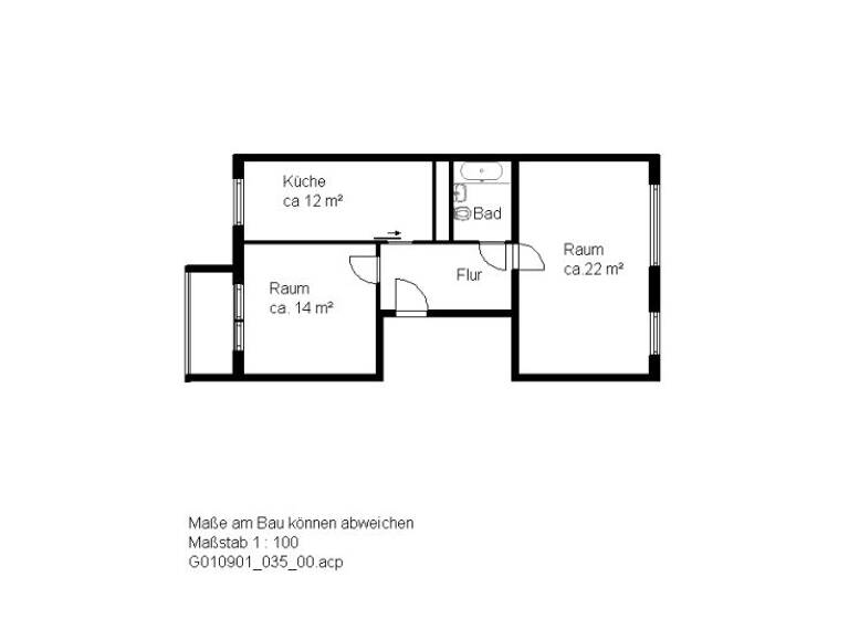 Wohnung zur Miete 348 € 2 Zimmer 56,9 m² 3. Geschoss Fischerring 8 Heide Nord Halle (Saale) 06120