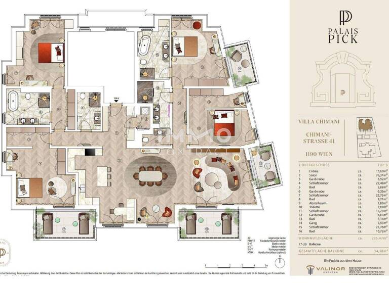 Terrassenwohnung zum Kauf - Erstbezug 3.790.000 € 5 Zimmer 235,5 m² Wien 1190