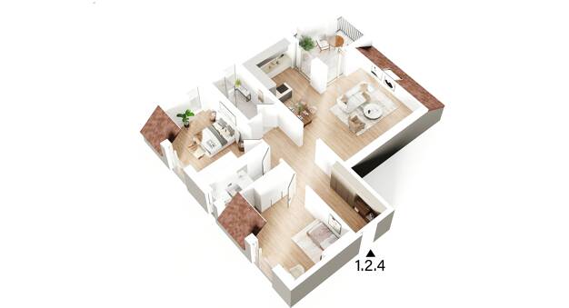 Wohnung zum Kauf - Neubau provisionsfrei 624.160 € 3 Zimmer 97,5 m² Dachgeschoss Wiblingen Ulm 89079