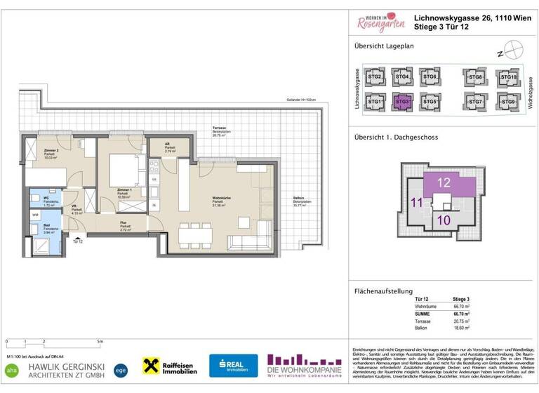 Wohnung zum Kauf - Erstbezug provisionsfrei 395.436 € 3 Zimmer 66,7 m² Lichnowskygasse 26 Wien 1110