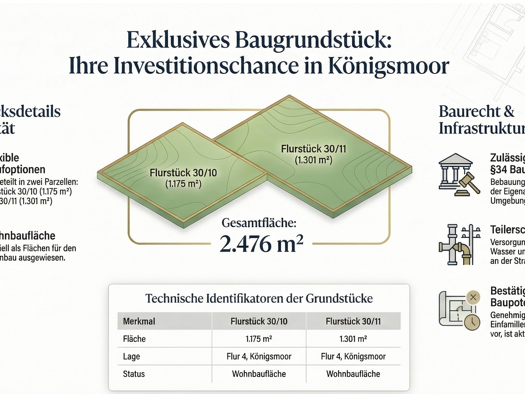 Grundstück zum Kauf 130.100 € 1.301 m² Grundstück Baugenehmigung vorhanden Königsmoor 21255