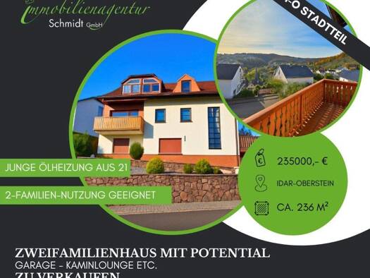 Mehrfamilienhaus zum Kauf 235.000 € 6 Zimmer 236 m² 564 m² Grundstück Idar-Oberstein 55743