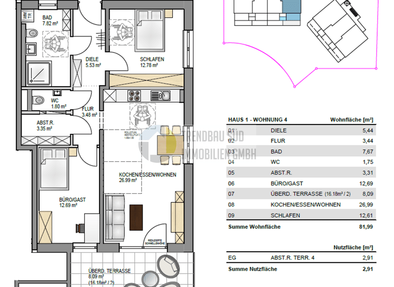 Wohnung zum Kauf - Neubau provisionsfrei 402.000 € 3,5 Zimmer 82 m² Mietingen 88487