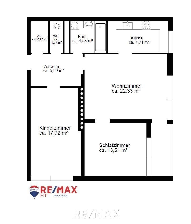 Wohnung zum Kauf 119.000 € 3 Zimmer 77 m²<br/>Wohnfläche Johannesstraße 1 Grieskirchen 4710