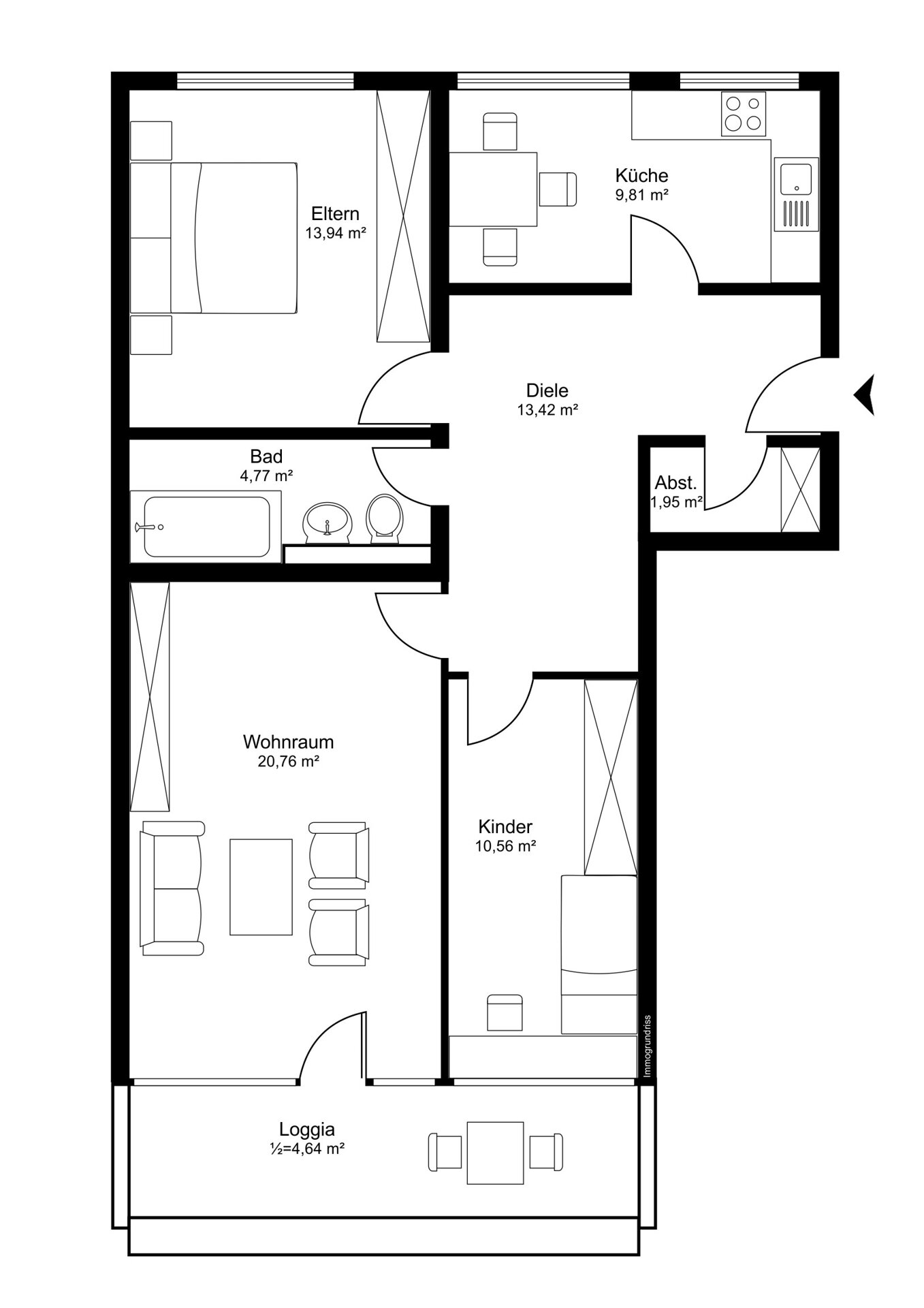 Wohnung zum Kauf 575.000 € 3 Zimmer 80 m²<br/>Wohnfläche 6.<br/>Geschoss Friedenheim München 80687