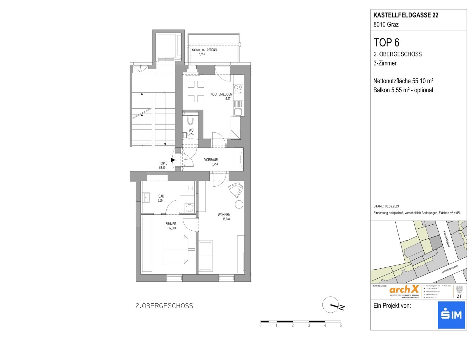 Wohnung zum Kauf provisionsfrei 304.370 € 2 Zimmer 2.<br/>Geschoss Sankt Leonhard Graz 8010