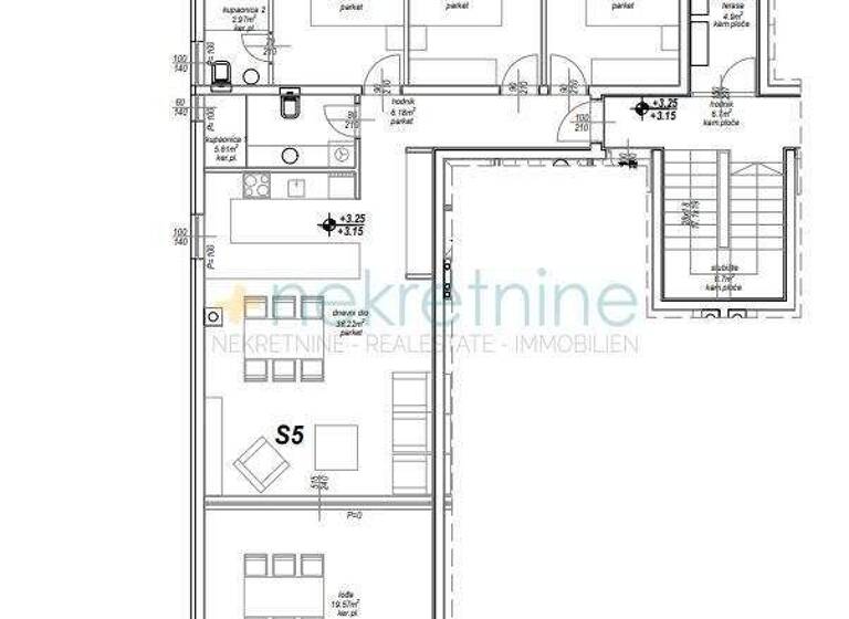 Wohnung zum Kauf 369.600 € 7 Zimmer 106 m² 1. Geschoss Privlaka