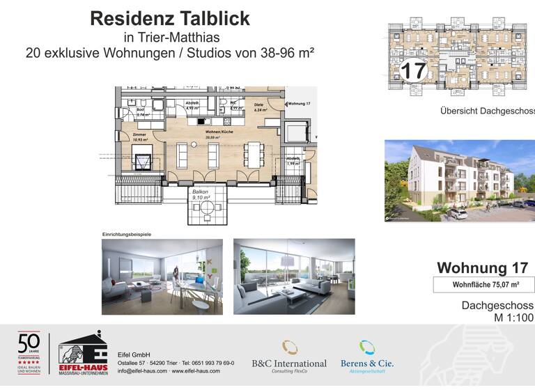 Wohnung zum Kauf provisionsfrei 359.210 € 2 Zimmer 75,1 m² Pellingerstraße 95 Weismark-Feyen Trier 54296