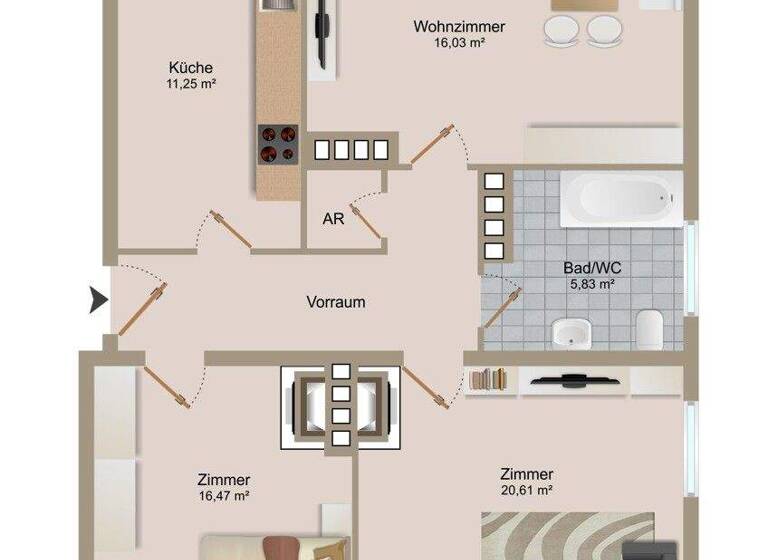 Wohnung zum Kauf 169.900 € 3 Zimmer 81,1 m² 2. Geschoss St. Ruprecht Klagenfurt 9020